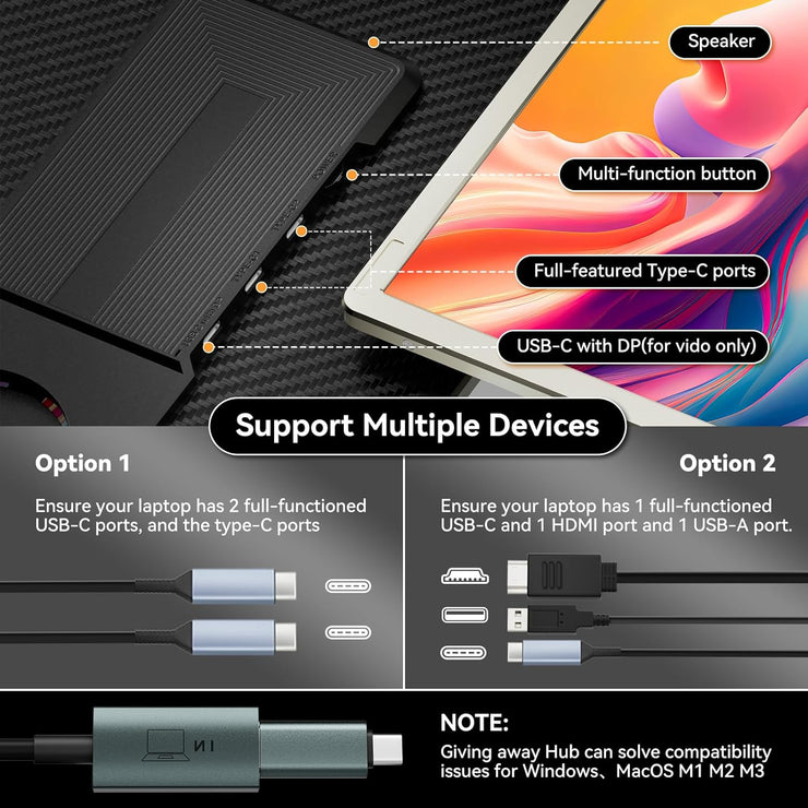 Domyfan S6 Triple Screen Laptop Screen Extender