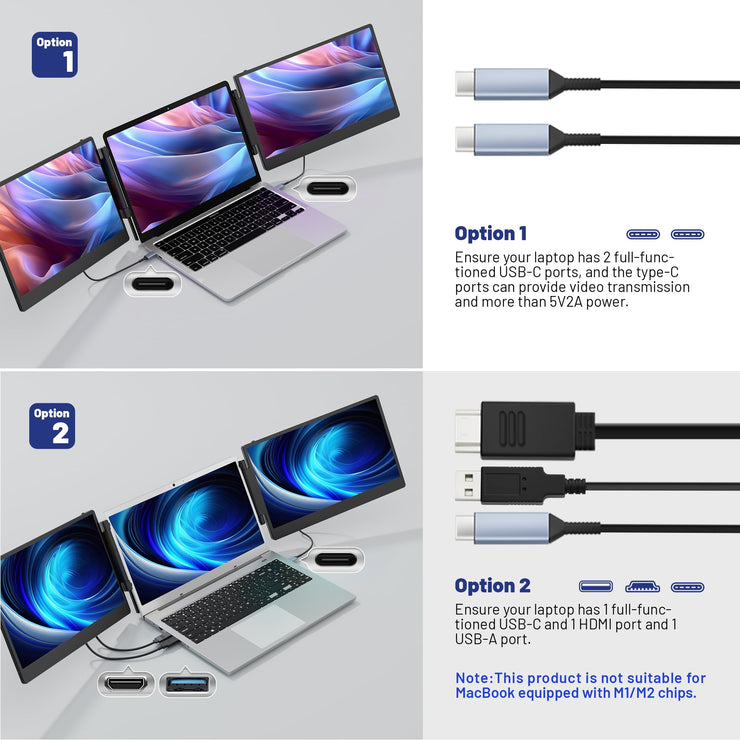 Domyfan S3 Triple Screen Laptop Screen Extender